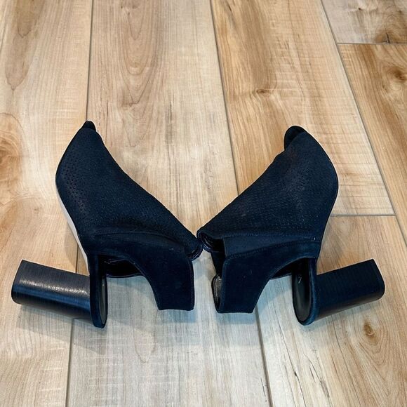 Vaneli Peep Toe Booties Heel Sandal Black Leather Size 7.5 - Picture 7 of 13